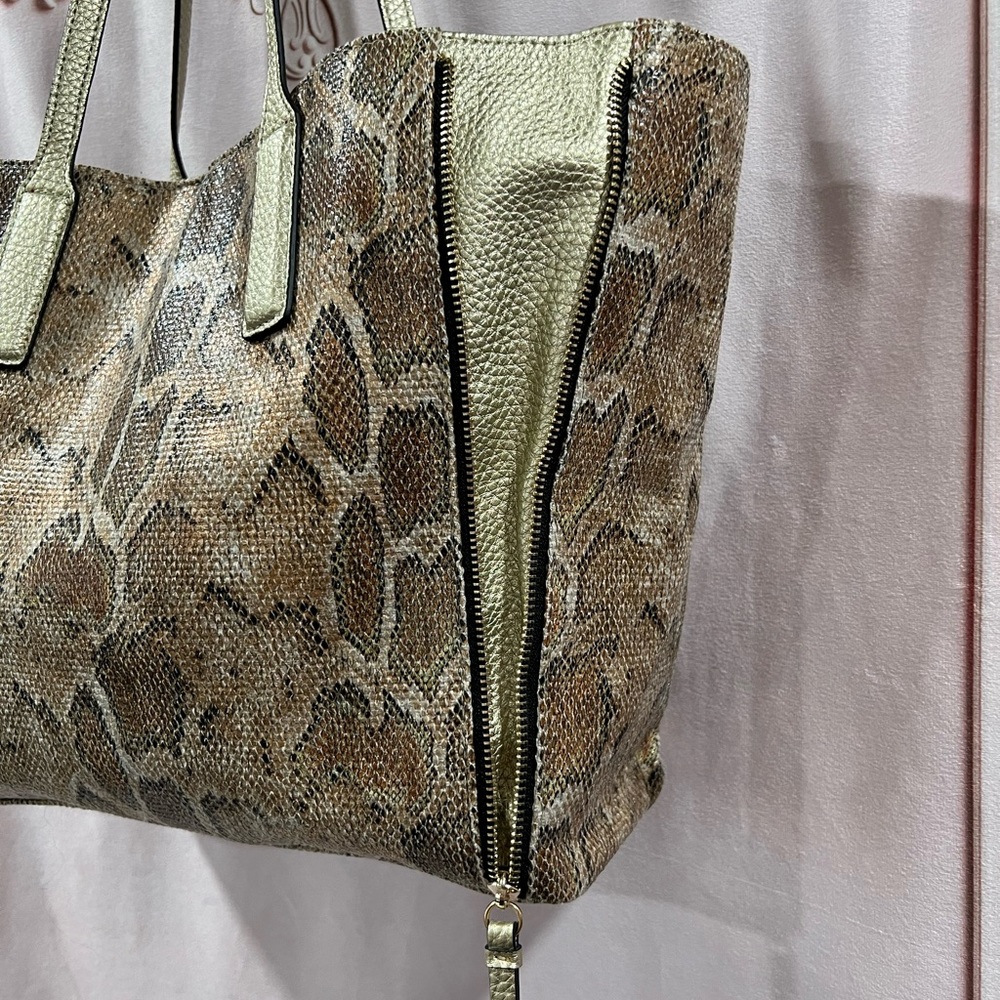 Neiman Marcus gold snake print tote bag - Picture 7 of 9